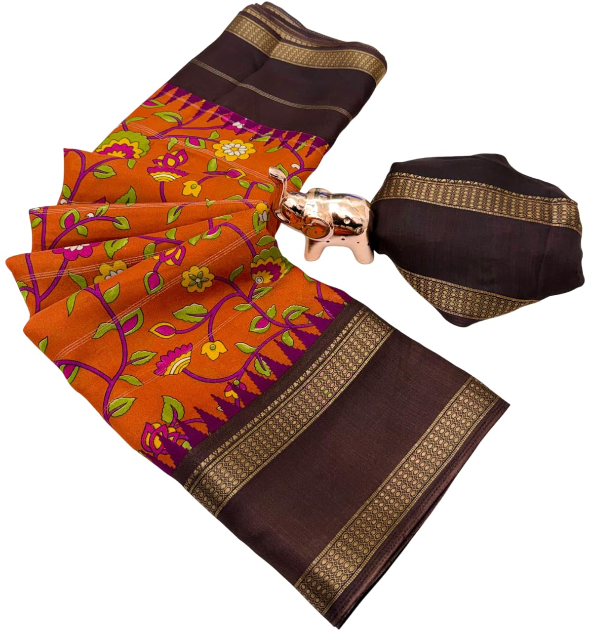 Vasthrlay Classic Tussar Print Saree for festive ethnic occasions