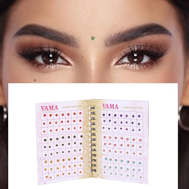 VAMA Multicolour Small Stone Bindis Kumkum Forehead Sticker