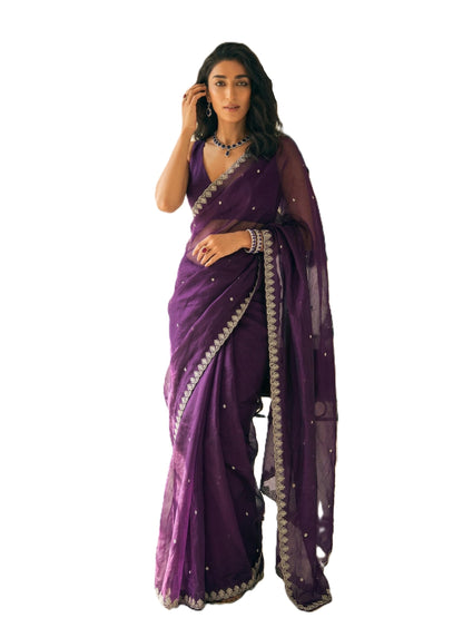 Vasthrlay Magenta Ethnic Traditional Saree for festive ethnic occasions