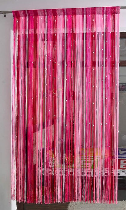 Polyester Solid Pattern Beautiful Threads String Door Curtain - PUSHMYCART
