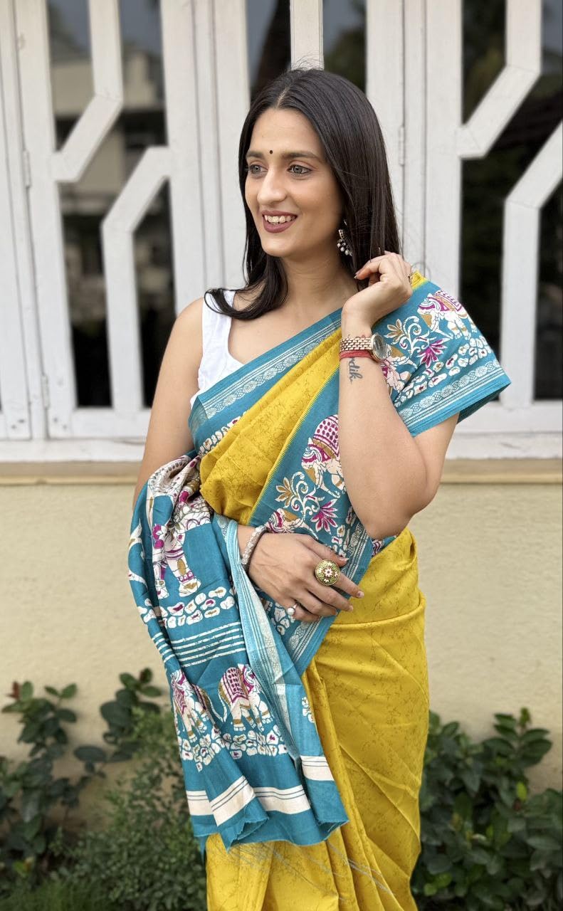 Vasthrlay Kalamkari Saree in Classic with refined ethnic appeal