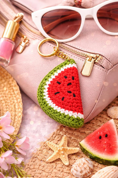Handmade Crochet Watermelon Keychain - image 5