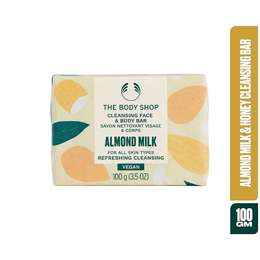 The Body Shop Almond Milk Cleansing Face & Body Bar - PUSHMYCART