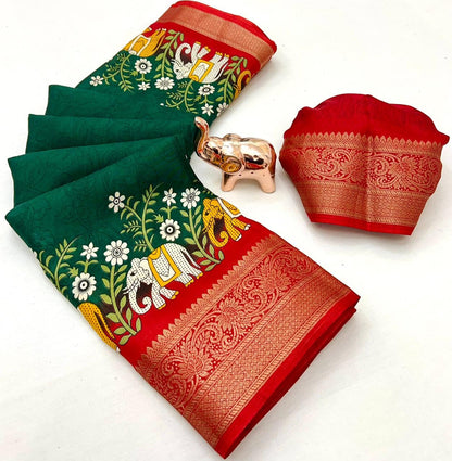 Vasthrlay Tussar Silk Classic Saree with decorative Traditional design