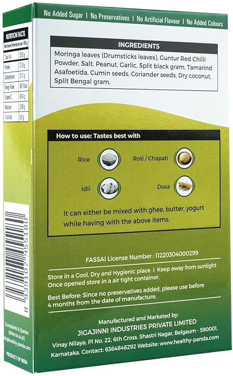 HEALTHY PANDA 100% Natural Moringa Chutney Powder - PUSHMYCART