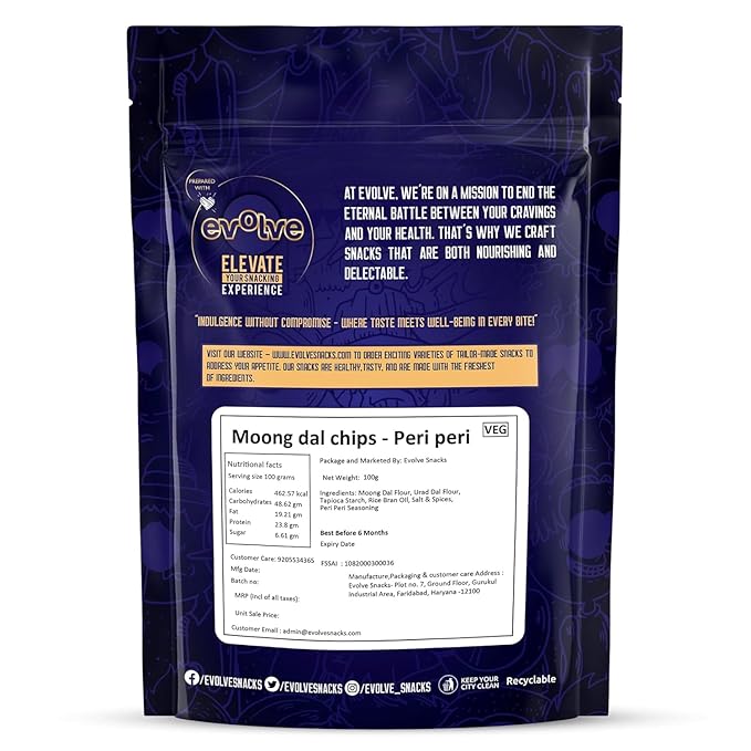 Evolve Moong Dal Chips Healthy Snacks (Pack of 2)