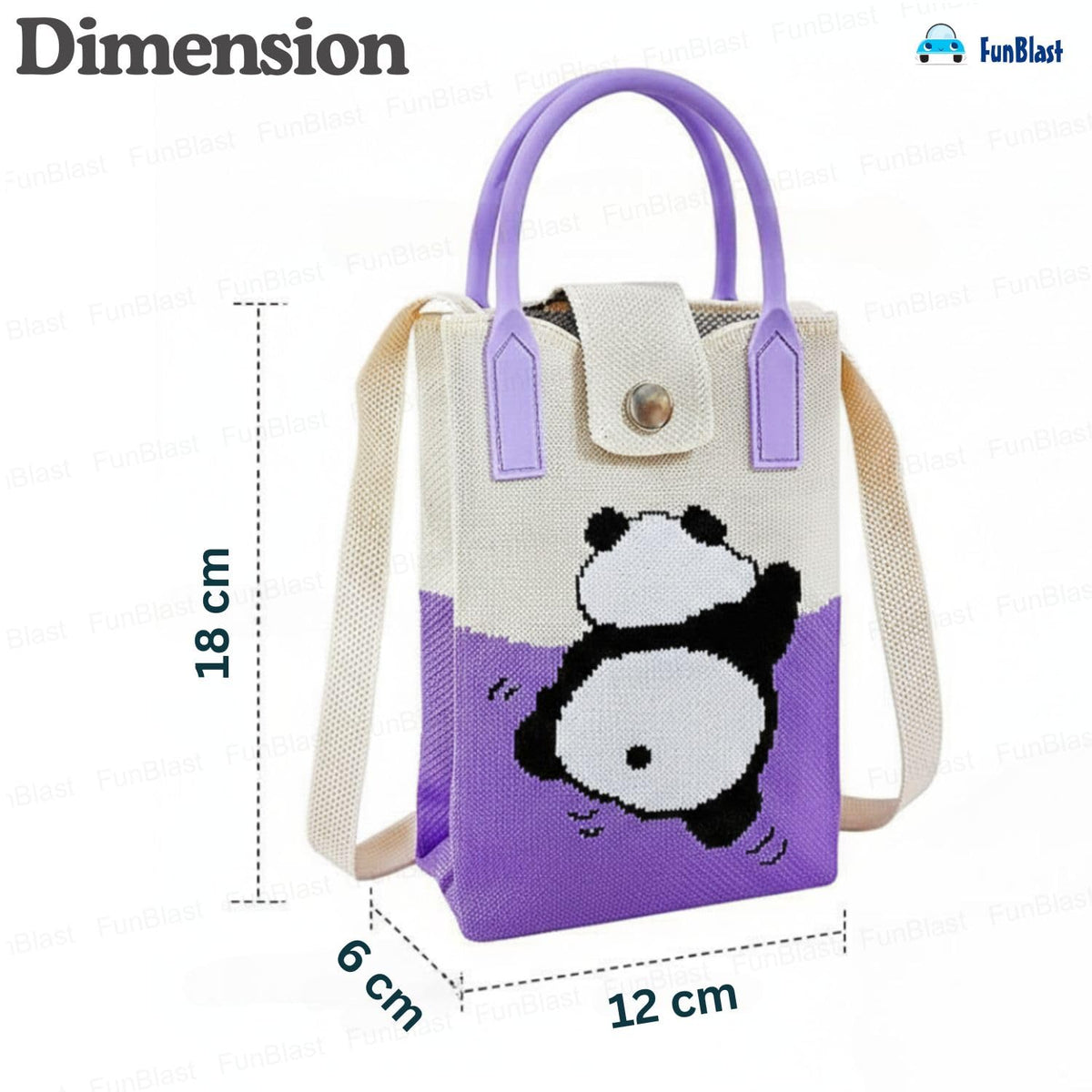 FunBlast Crossbody Mobile Sling Bag Rolling Panda Print