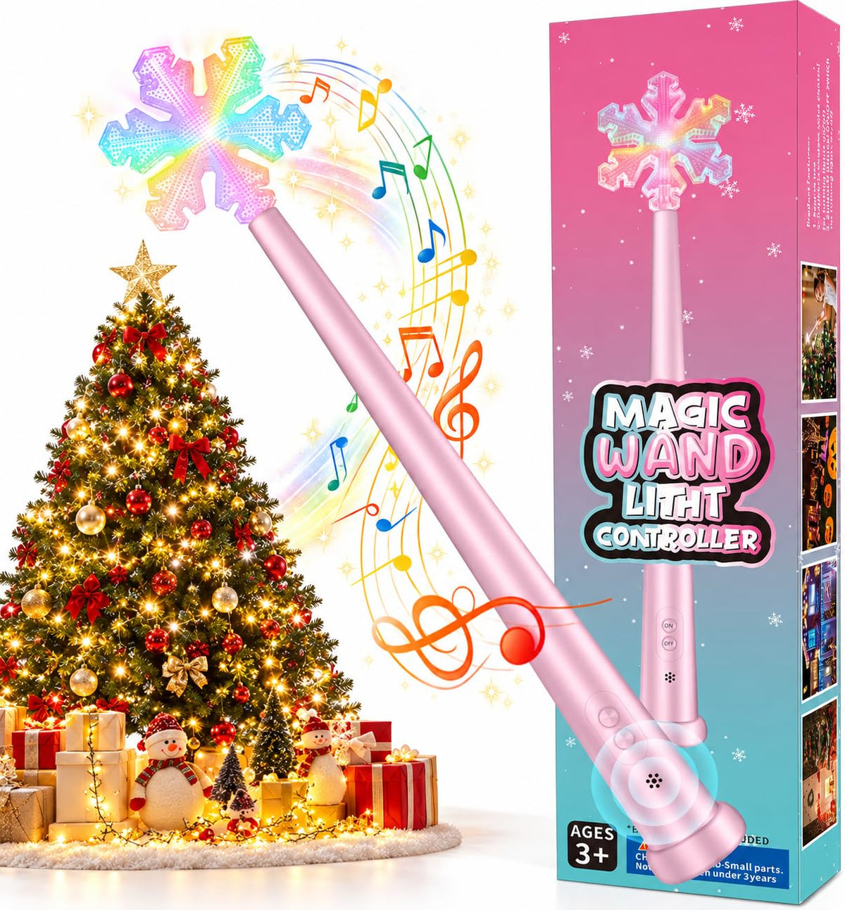JBEIY Voice Controlled Magic Wand Light Switch with Wireless Outlet Receiver