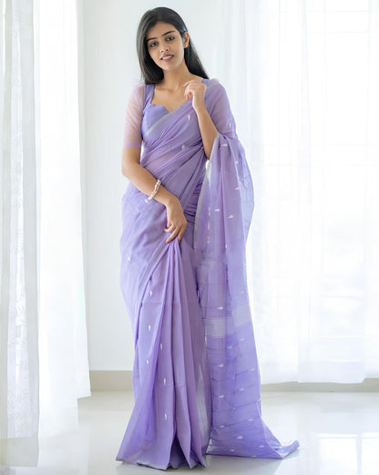 Vasthrlay Purple Traditional Saree with elegant ethnic styling