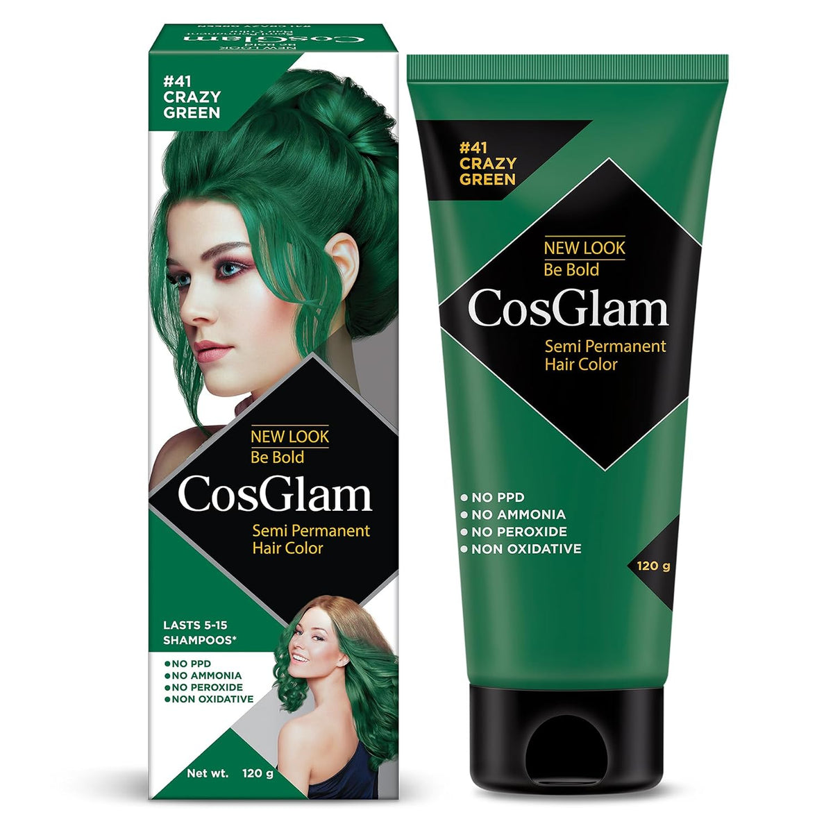 Semi Permanent Hair Color for Women & Men (#41 Crazy Green)