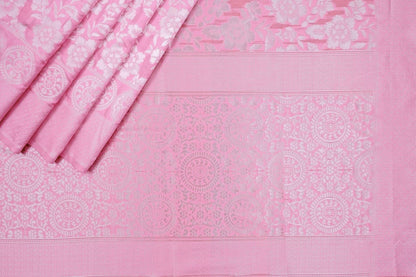 Vasthrlay Traditional Saree in Pink with refined kanjivaram ethnic appeal