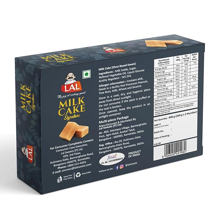 Lal Sweets Milk Cake 400g - PUSHMYCART