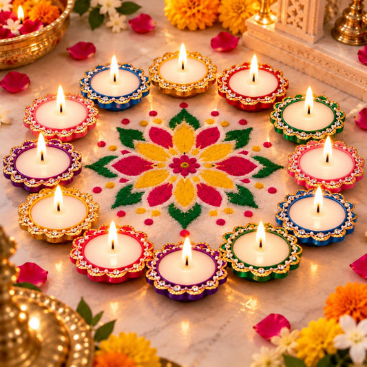 DIVAYANSHI Terracotta Diya Wax Filled Ready to Light Mitti Diya