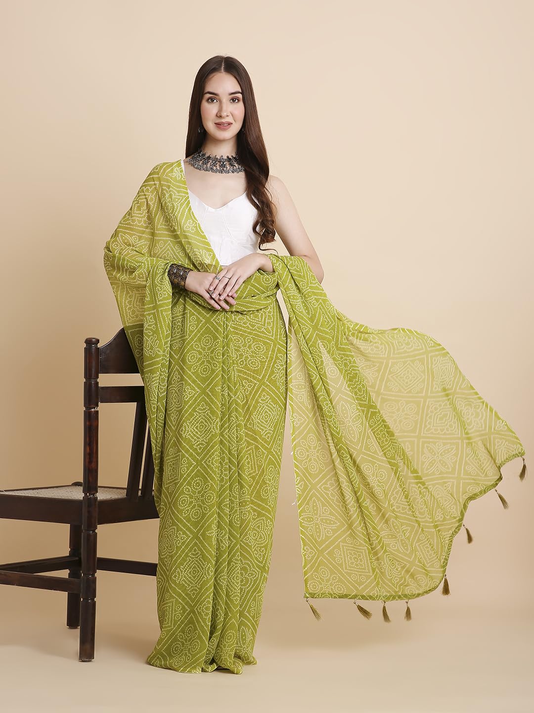 Vasthrlay Chiffon Teal Saree with decorative printed design