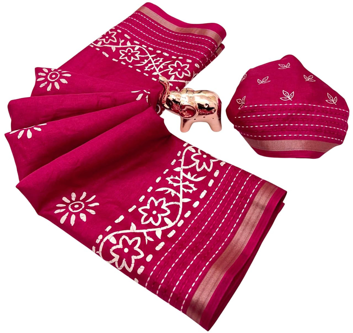 Vasthrlay Classic Tussar Floral Saree for festive ethnic occasions