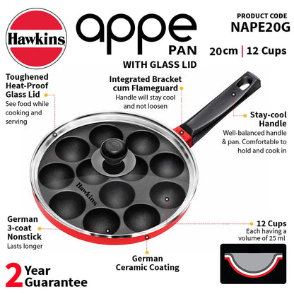 Hawkins Nonstick Appe Pan with Glass Lid, 12 Cups