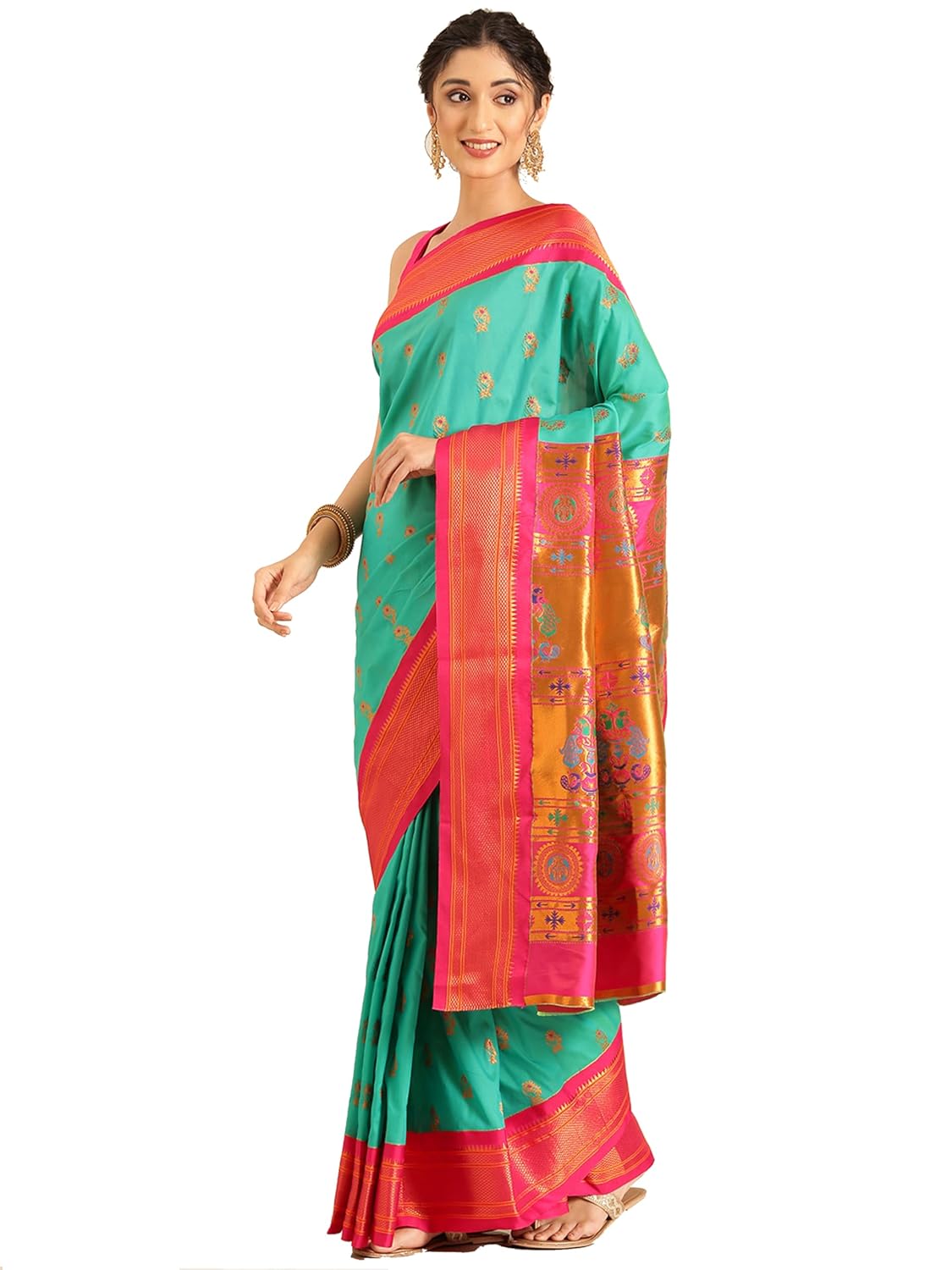 Vasthrlay Bottle Silk Traditional Saree for festive ethnic occasions