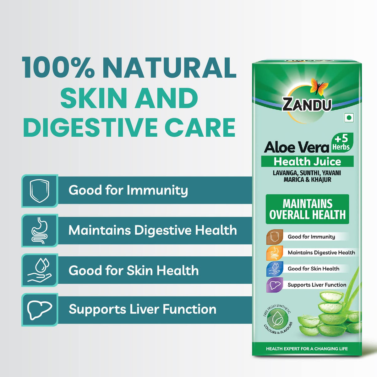 zandu aloe vera and 5 herbs health juice