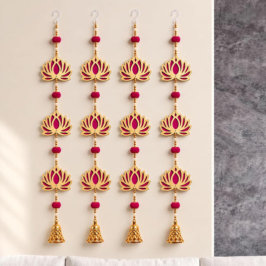 Jeevan Handicraft Jhumki Bead Lotus Hanging Pack of 4