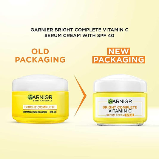 Garnier Bright Complete Vitamin C SPF40 | PA+++ Serum Cream - PUSHMYCART