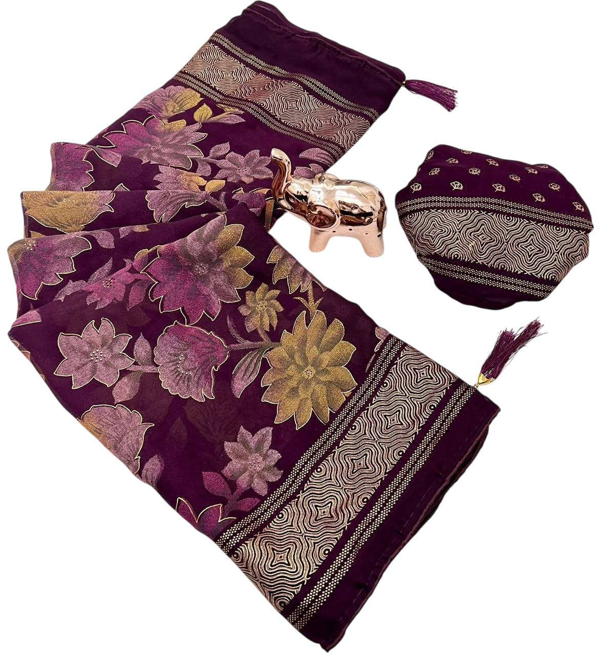 Vasthrlay Classic Georgette Traditional Saree for festive ethnic occasions