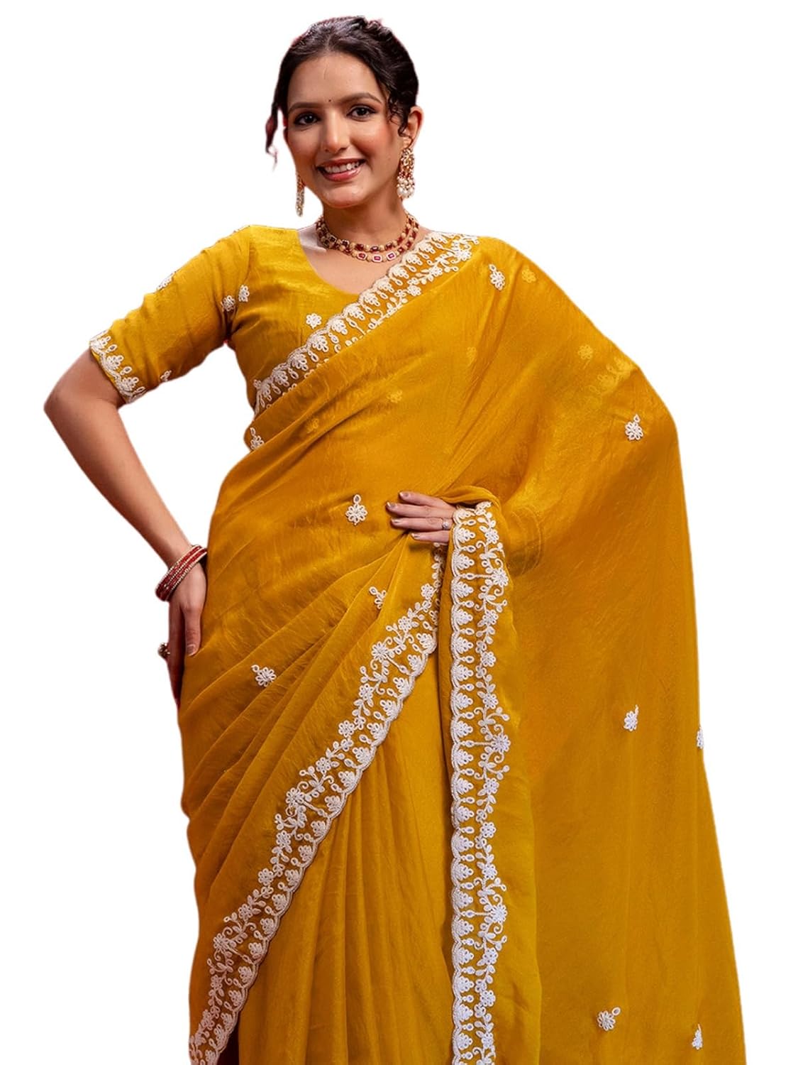 Vasthrlay Classic Ethnic Embroidery Sequins Saree for festive ethnic occasions