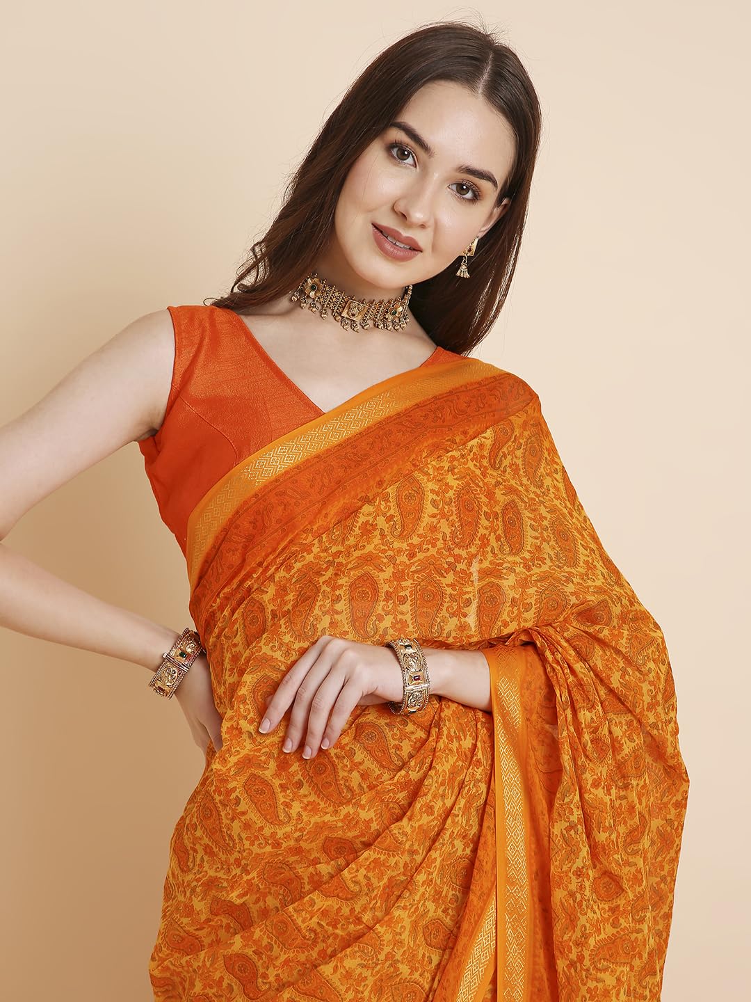 Vasthrlay Printed Saree in Blue with refined cotton ethnic appeal