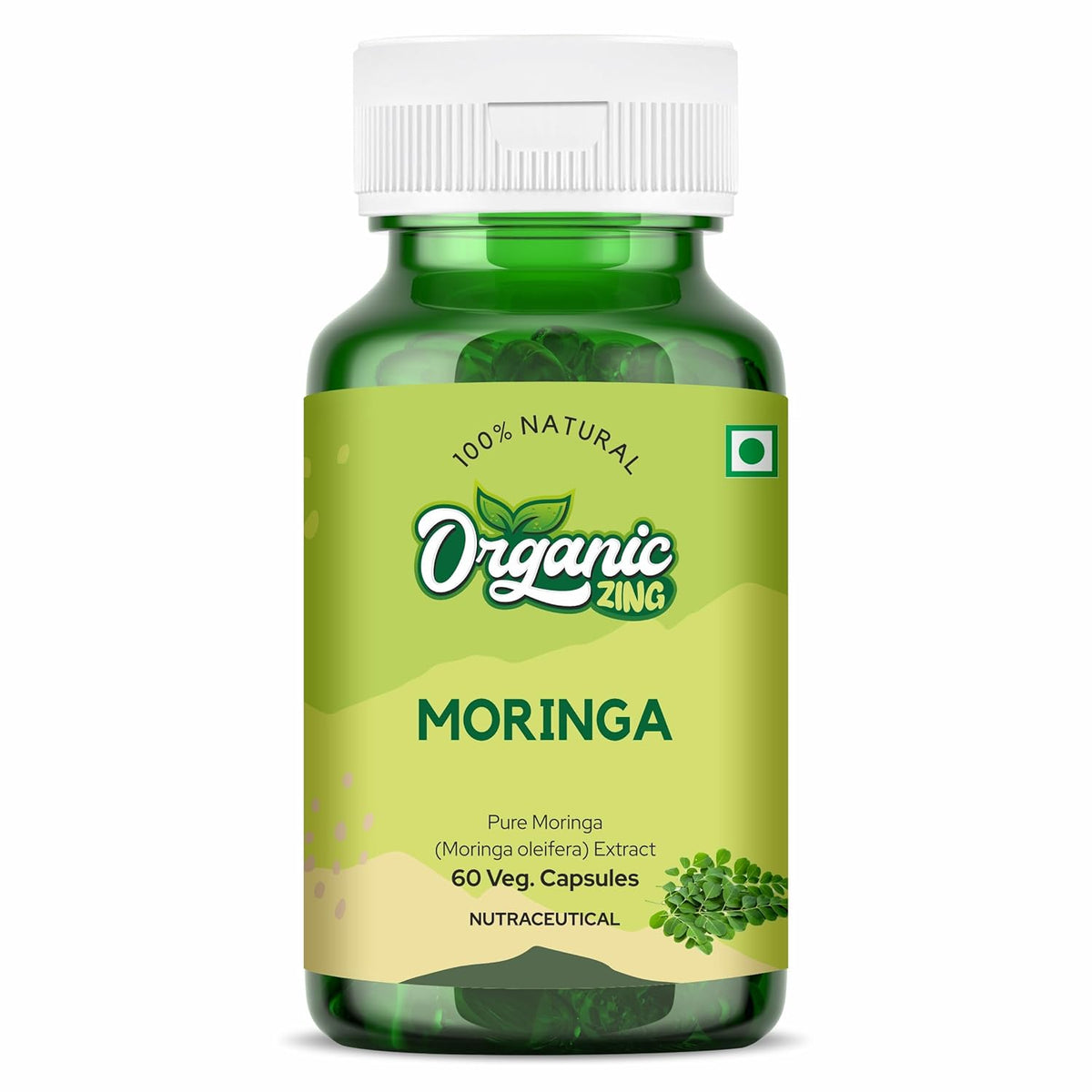 Organic Zing Moringa Extract 800mg 60 Capsules