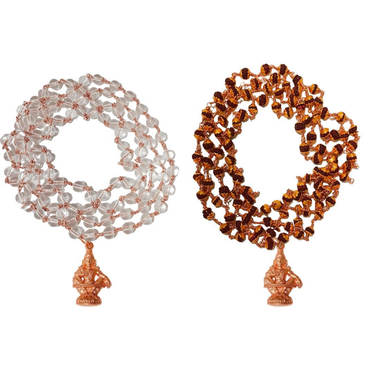 SRI YAGNAA Ayyappa Vratham Spatika Mala Set with Pendant