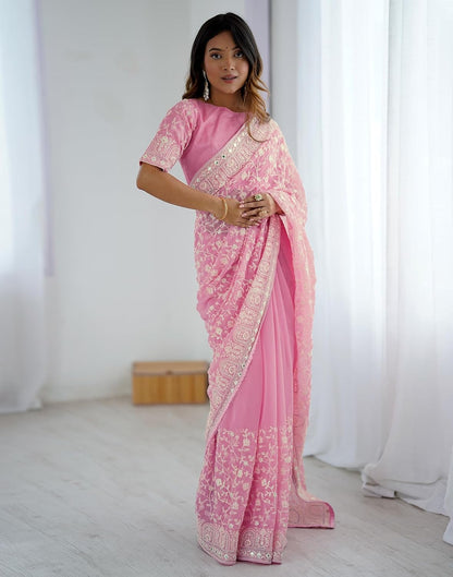Vasthrlay Embroidery saree design in Maroon traditional style