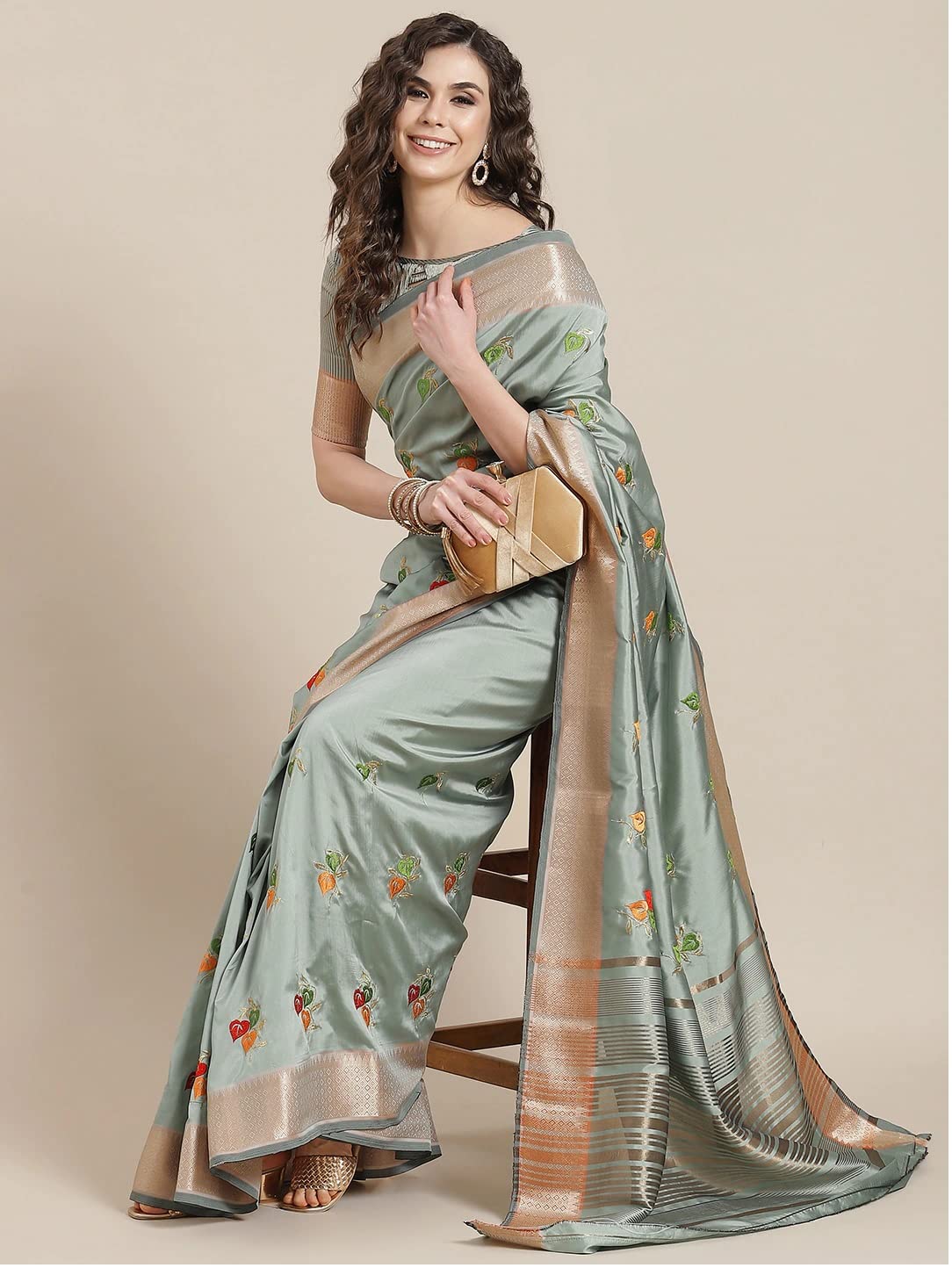 Vasthrlay Ethnic Classic Saree with decorative embroidery design
