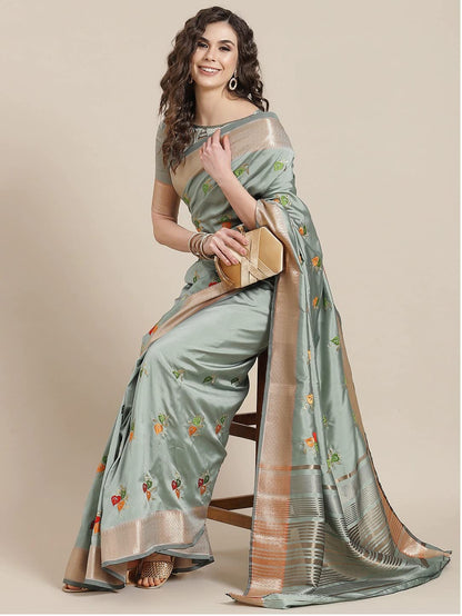 Vasthrlay Ethnic Classic Saree with decorative embroidery design