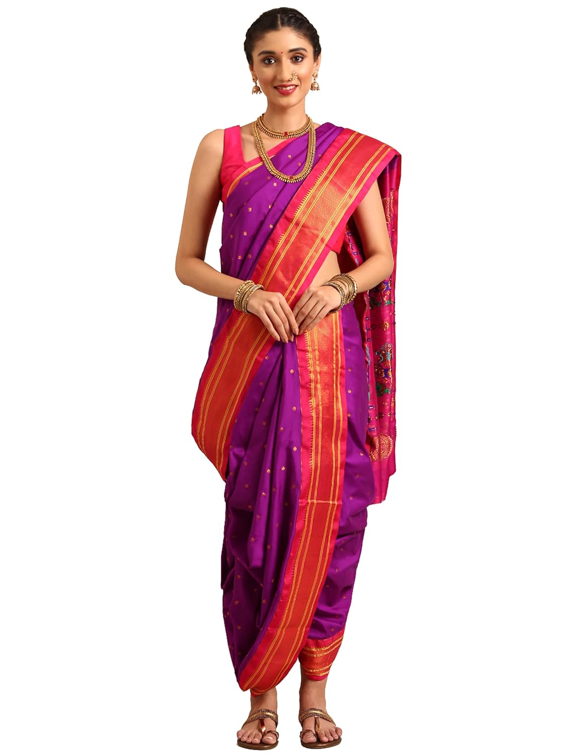 Vasthrlay Bottle Paithani Traditional Saree for festive ethnic occasions