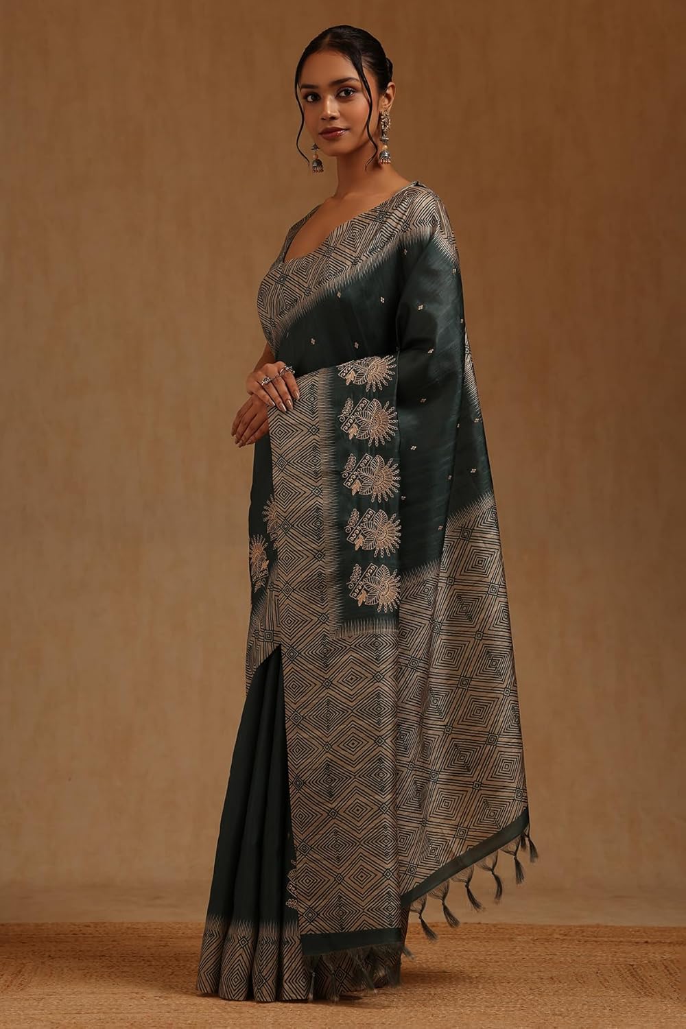 Vasthrlay Tussar Classic Saree with decorative Embroidered design