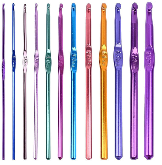 12 Pcs Multicolor Crochet Hook & Knitting Needle Set - image 1