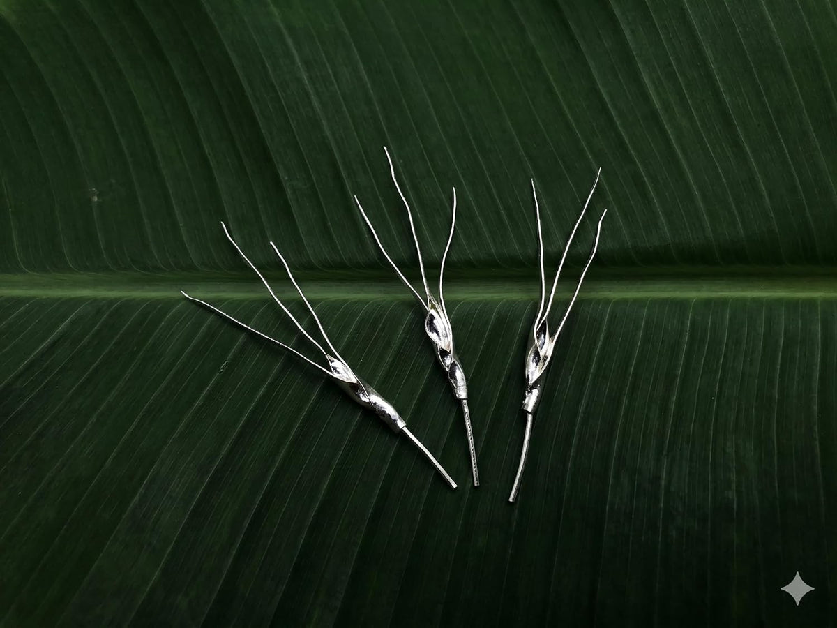 Silver Durva Grass for Hindu Puja, Traditional Sacred Offering for Ganesh, Vishnu - image 2