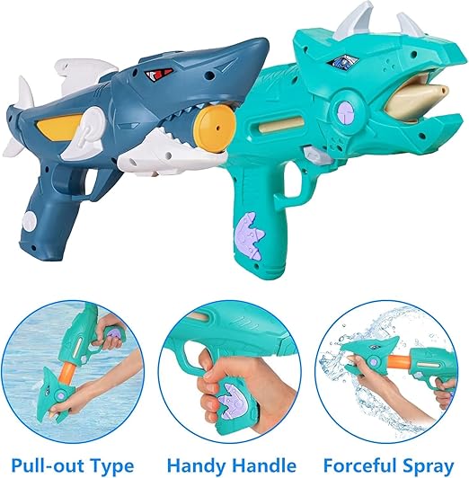 Storio Dinosaur and Shark Modeling Water Gun - PUSHMYCART