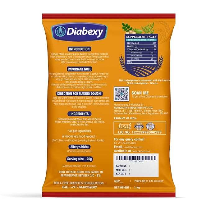Diabexy Atta Sugar Control LITE Nuts Free for Diabetics