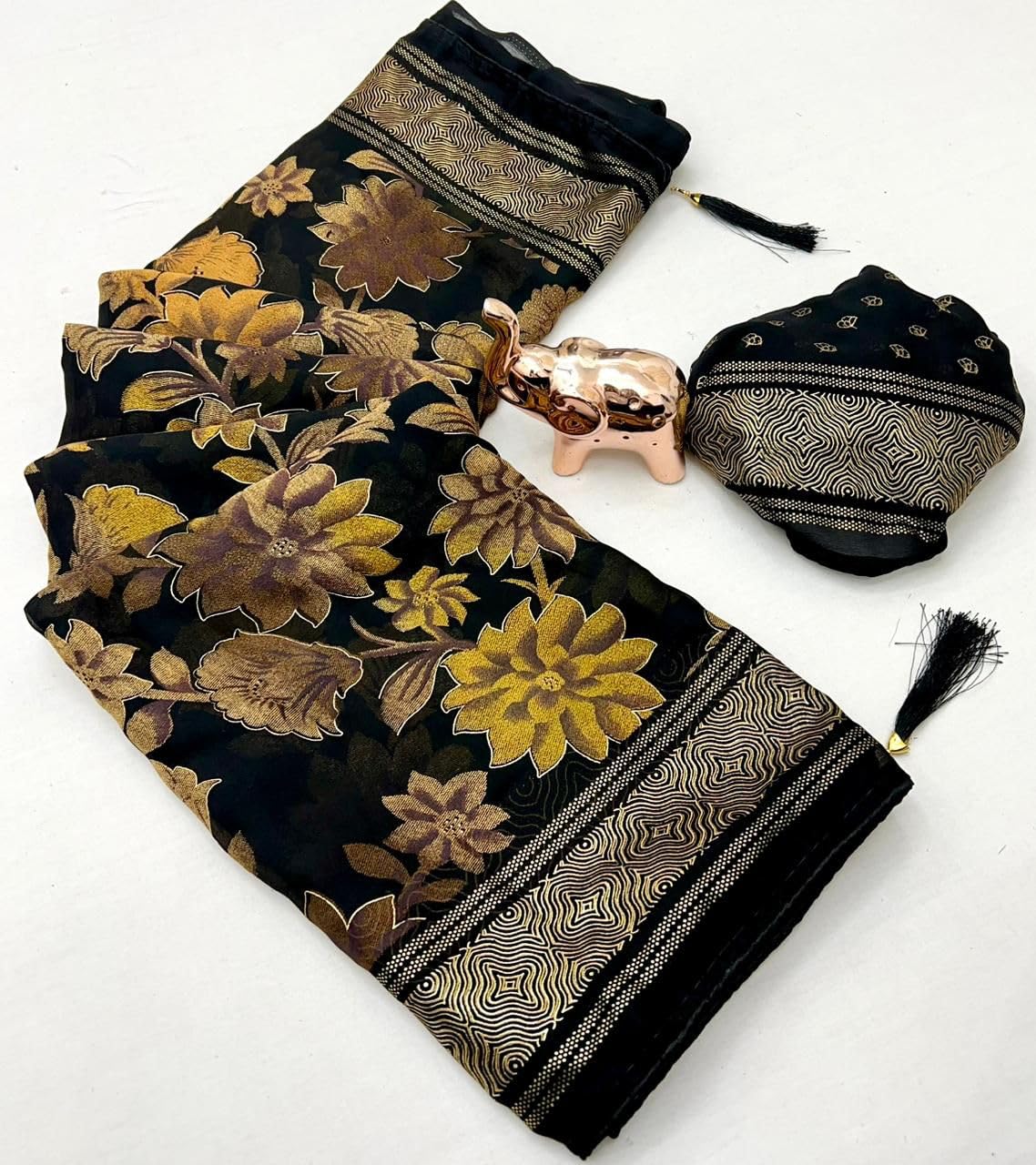 Vasthrlay Georgette Classic Saree with decorative Traditional design