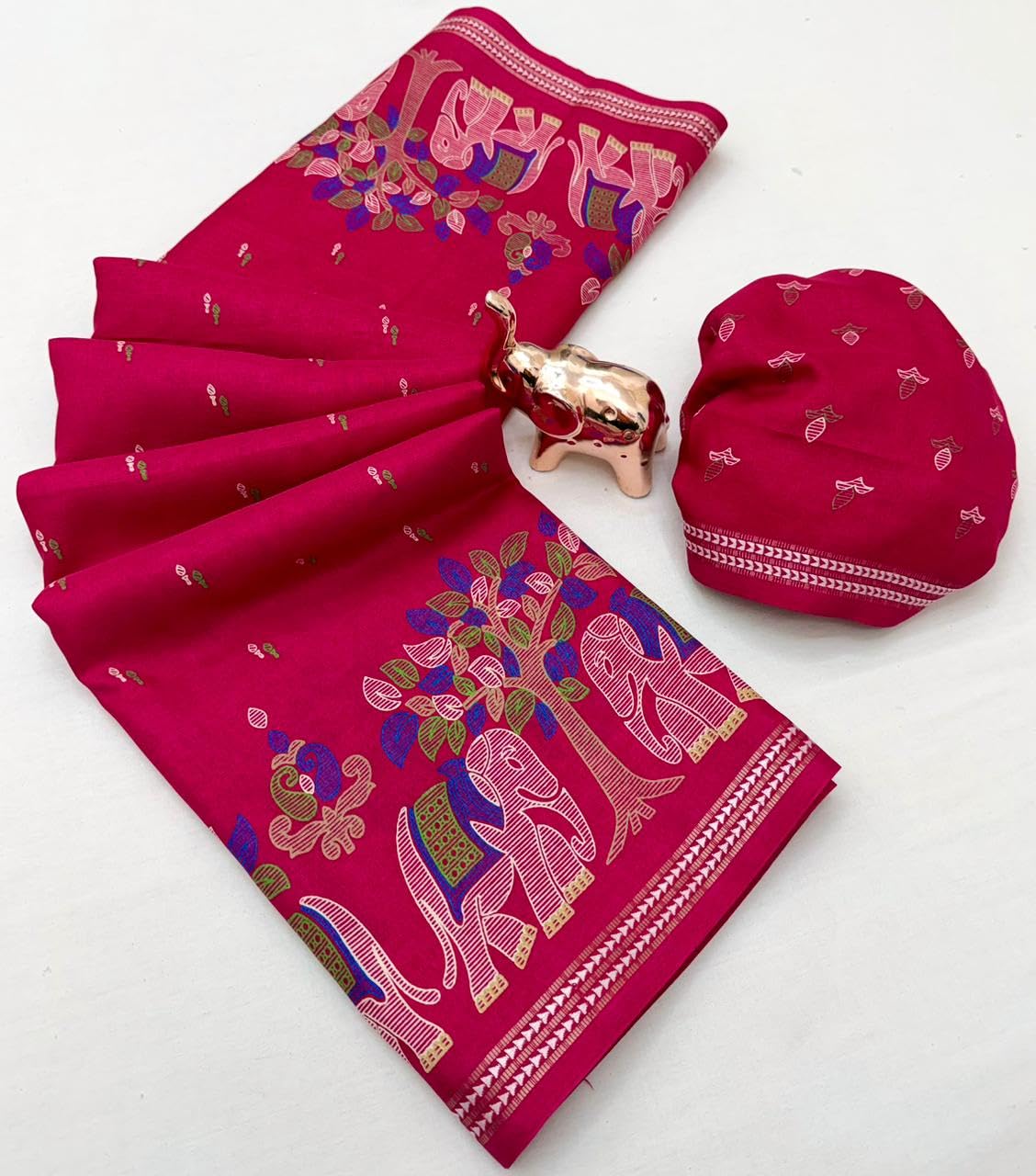 Vasthrlay Ethnic Classic Saree with decorative Kalamkari design