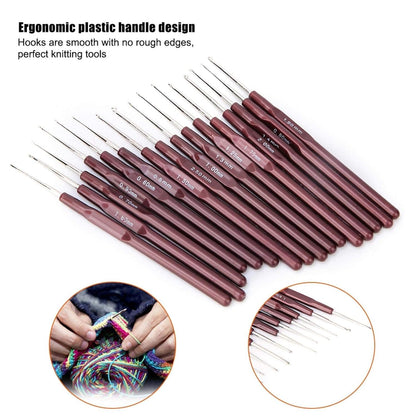Crochet Hook Set, Crochet Hook Needle Handle Ultra-Fine Lace Crochet Hook Set Stainless - image 2