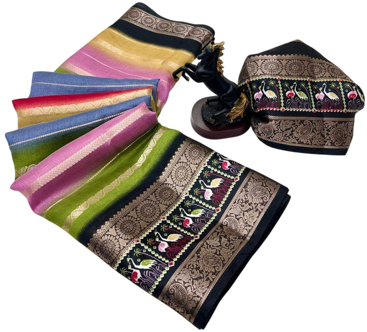 Vasthrlay Classic Tussar Silk Traditional Saree for festive ethnic occasions