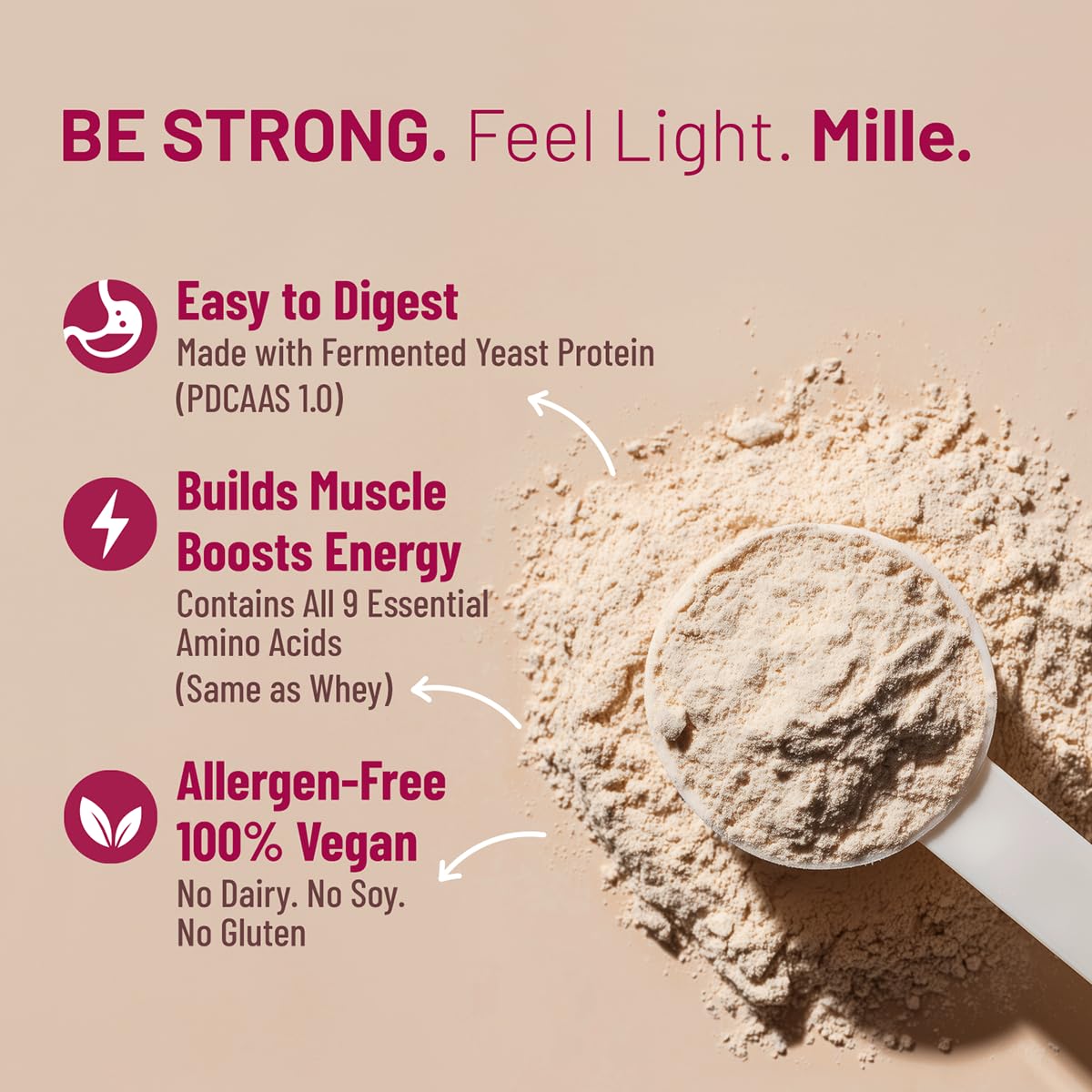 Mille Fermented Yeast Protein Powder | Plant-Based Nutrition (500g)