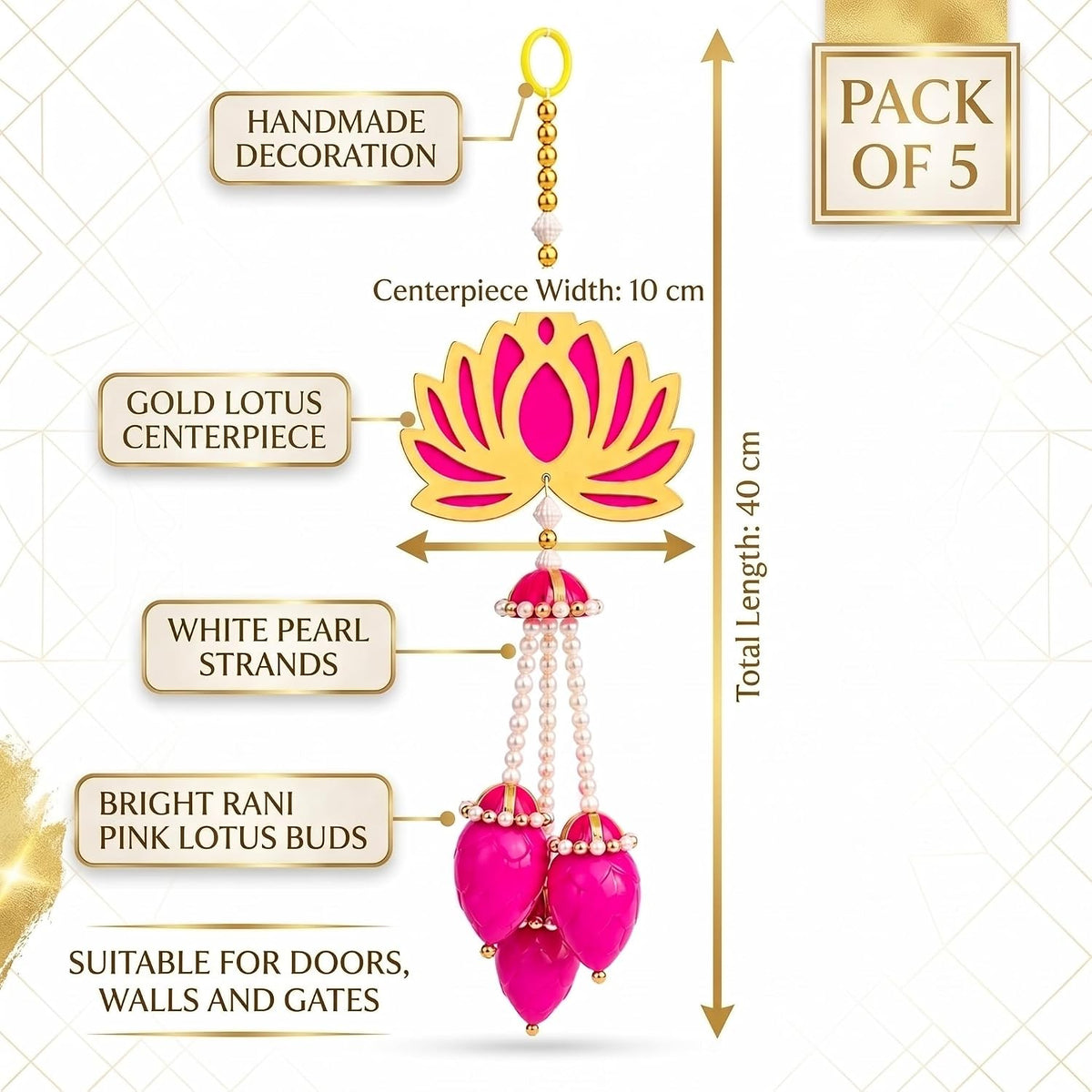 Jeevan Handicraft Pearl Bead Lotus Hanging