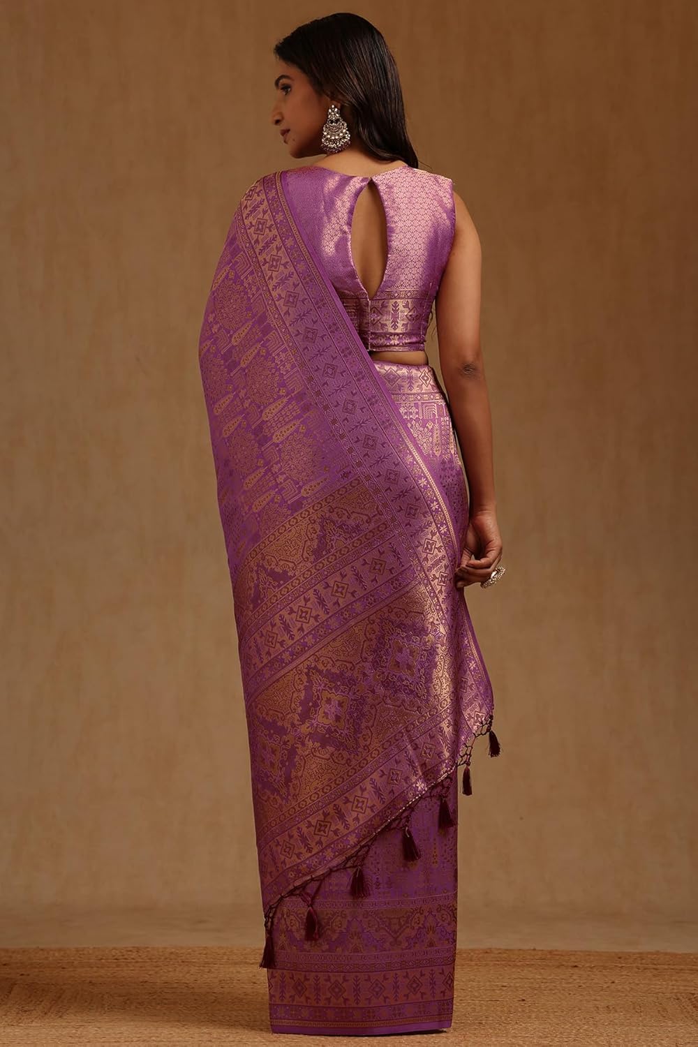 Vasthrlay Purple Traditional Saree for wedding and party wear styling