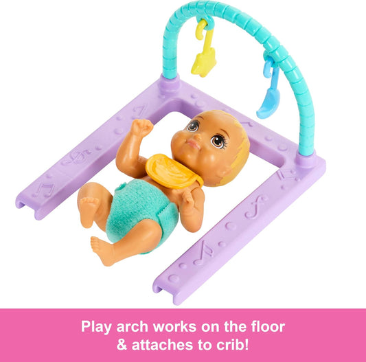 Barbie Skipper Doll and Nursery Playset with Twin Baby Dolls Crib Swing and See Saw