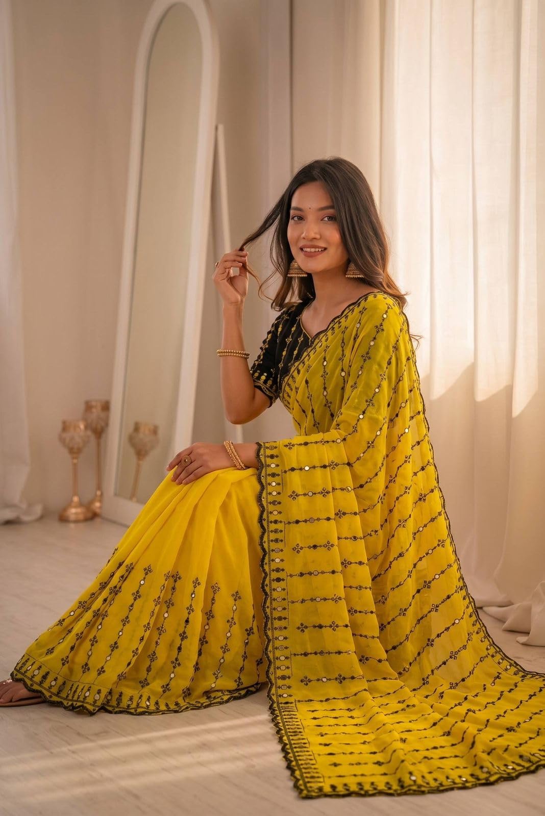 Vasthrlay Ethnic Classic Saree with decorative embroidery design