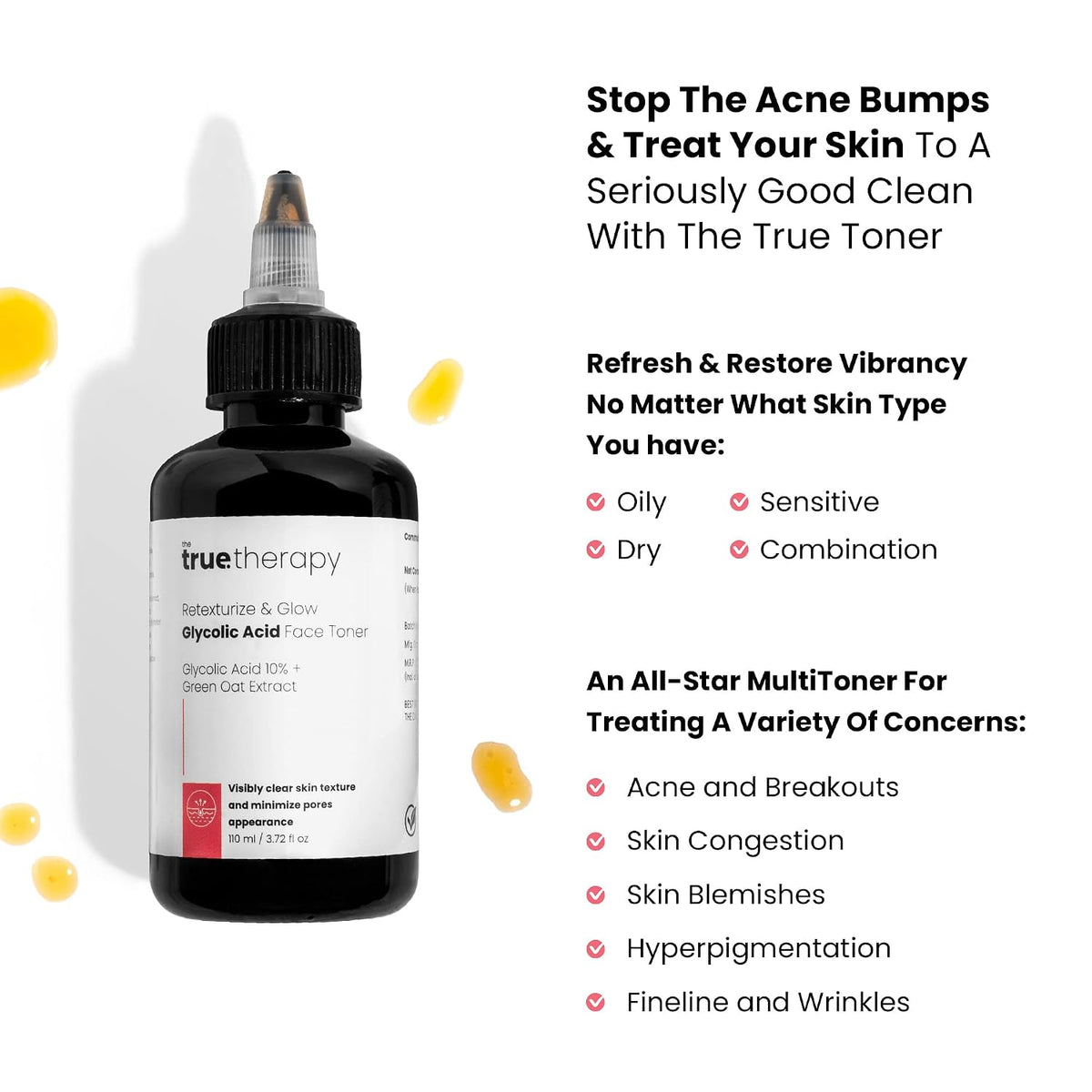 The True Therapy Retexturize 10% Glycolic Acid Toner