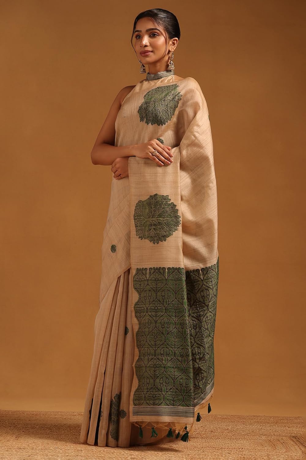 Vasthrlay Tussar Classic Saree with decorative Woven design