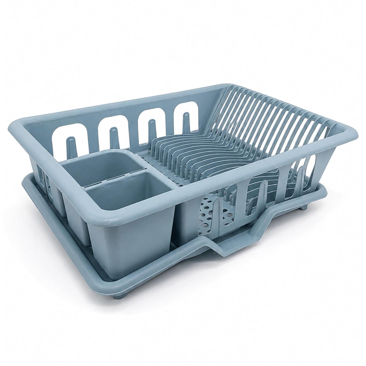 Dish Drying Rack with Drip Tray and Utensil Holder, Multi-Section Kitchen Dish Drainer